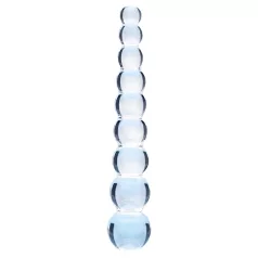   Clarity Elysian Pearls - glassdildo med perler (gjennomsiktig)