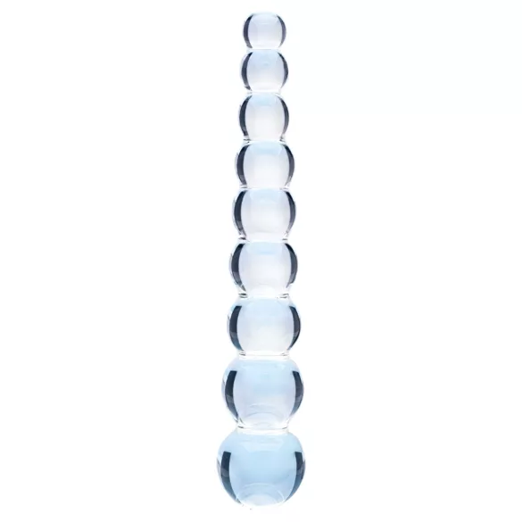 Clarity Elysian Pearls - glassdildo med perler (gjennomsiktig)