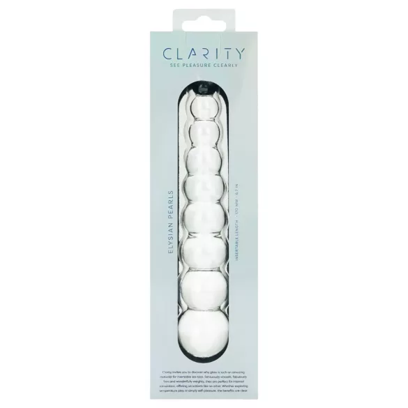 Clarity Elysian Pearls - glassdildo med perler (gjennomsiktig)