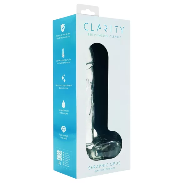 Clarity Seraphic Opus - glass G-punkt‑dildo (gjennomsiktig)