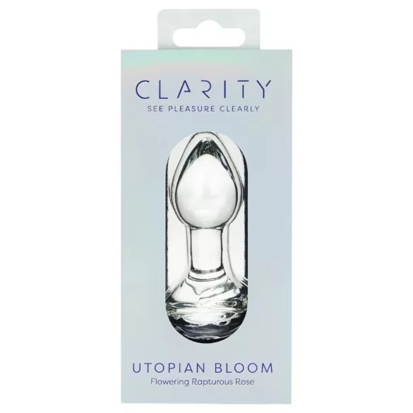 Clarity Utopian Bloom - glass-analplugg (gjennomsiktig)