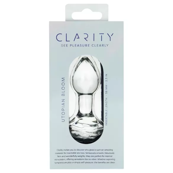 Clarity Utopian Bloom - glass-analplugg (gjennomsiktig)