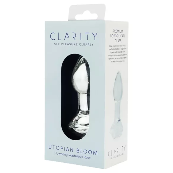Clarity Utopian Bloom - glass-analplugg (gjennomsiktig)