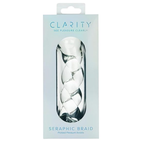 Clarity - flettet mønster glassdildo (gjennomsiktig)