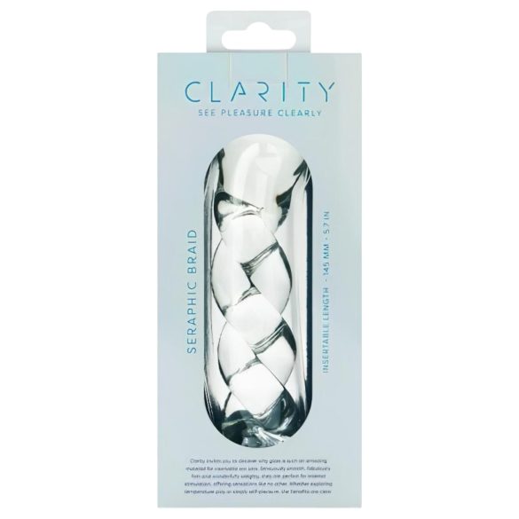 Clarity - flettet mønster glassdildo (gjennomsiktig)