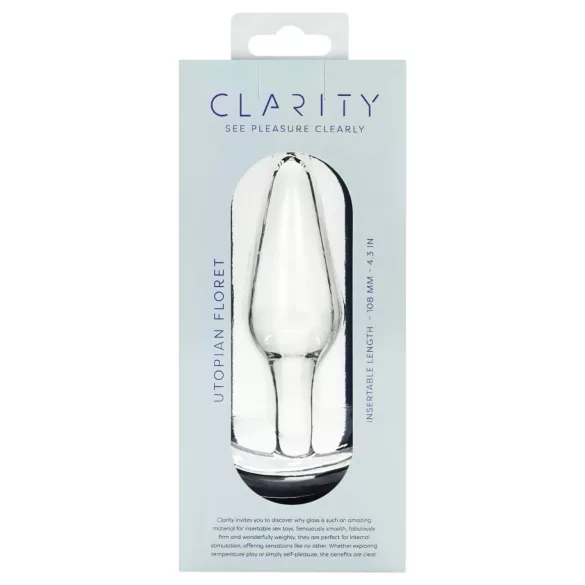 Clarity Utopian Floret - glass analplugg (gjennomsiktig)