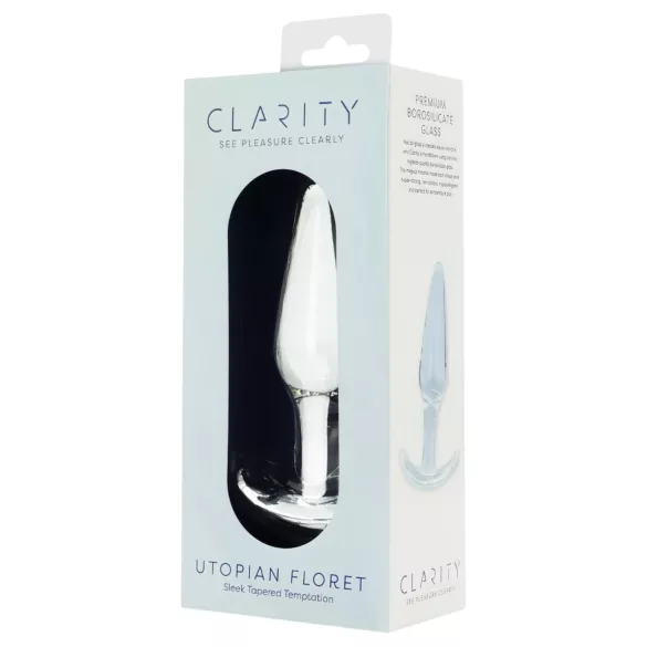 Clarity Utopian Floret - glass analplugg (gjennomsiktig)