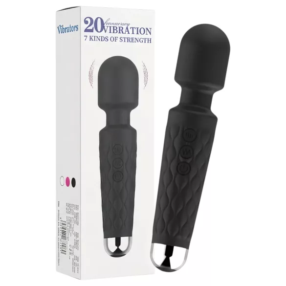 Lonely 20-funksjons oppladbar massasjevibrator (svart)