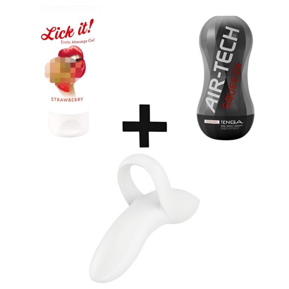 Partilbud (masturbator, finger-vibrator, glidemiddel)