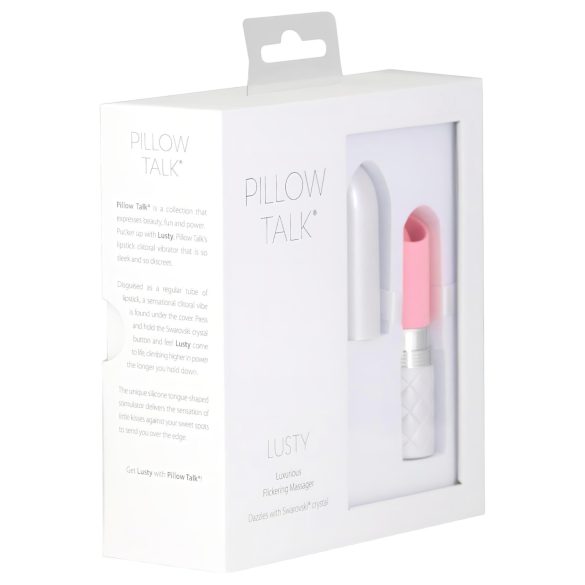 Pillow Talk Lusty - oppladbar, tungeformet stavvibrator (rosa)