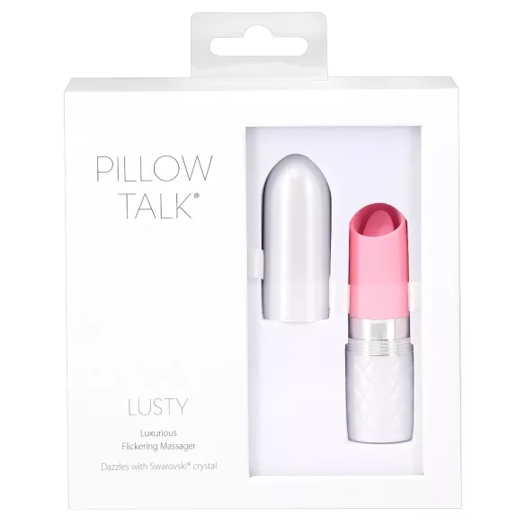 Pillow Talk Lusty - oppladbar, tungeformet stavvibrator (rosa)