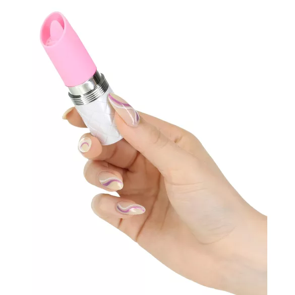 Pillow Talk Lusty - oppladbar, tungeformet stavvibrator (rosa)