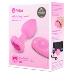 b-vibe hjerte - oppladbar, trådløs analvibrator (rosa)