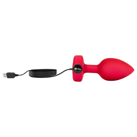 b-vibe hjerte - oppladbar, trådløs anal vibrator (rød)