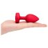 b-vibe hjerte - oppladbar, trådløs anal vibrator (rød)