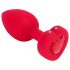 b-vibe hjerte - oppladbar, trådløs anal vibrator (rød)