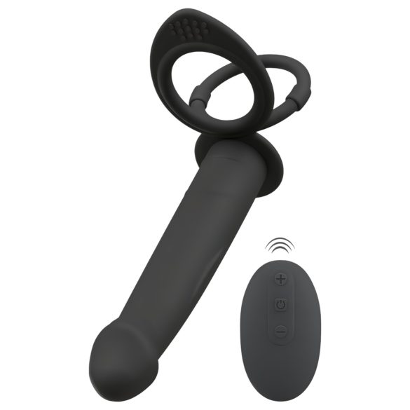 Sort Velvet Dobbel: Festbar analvibrator (svart)