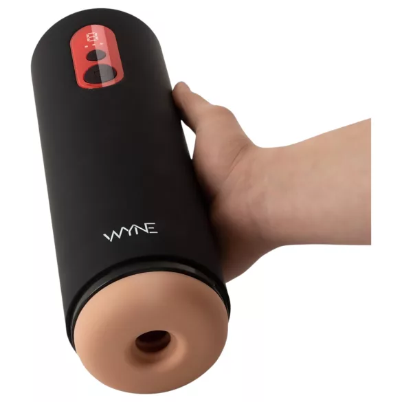 WYNE 08 opp‑ned bevegelig pulserende masturbator med LED‑skjerm
