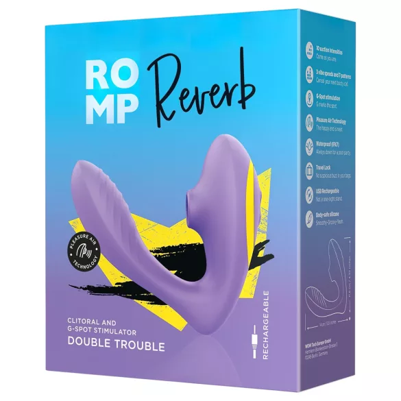 ROMP Reverb - luftbølge 2-i-1 G-punktvibrator (lilla)