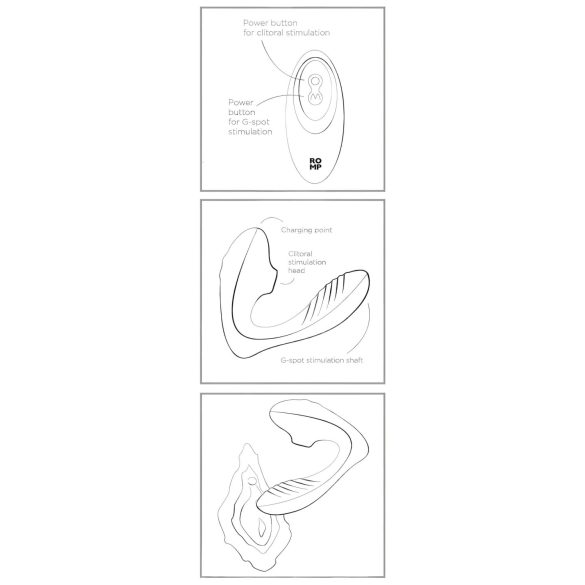 ROMP Reverb - luftbølget 2-i-1 G-punktvibrator (lilla)