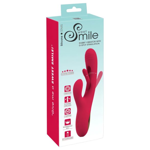 Smile - klitorisstimulator med arm og tunge (rød)