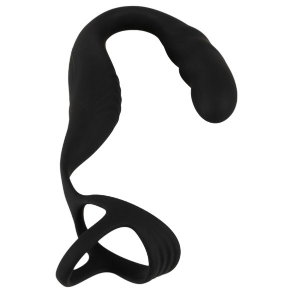 Rebel - prostata vibrator med penis- og testikkelring (svart)