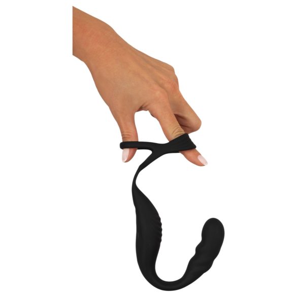 Rebel - prostata vibrator med penis- og testikkelring (svart)