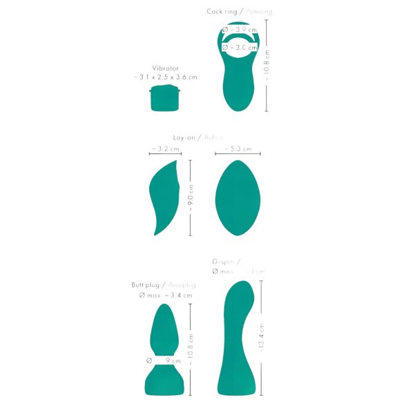 Couples Choice - 4-i-1 fjernstyrt vibrator (turkis)