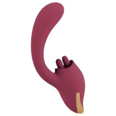 Javida - 2-i-1 tungeformet vibrator (rød) Javida - 2-i-1 tungeformet vibrator (rød)
