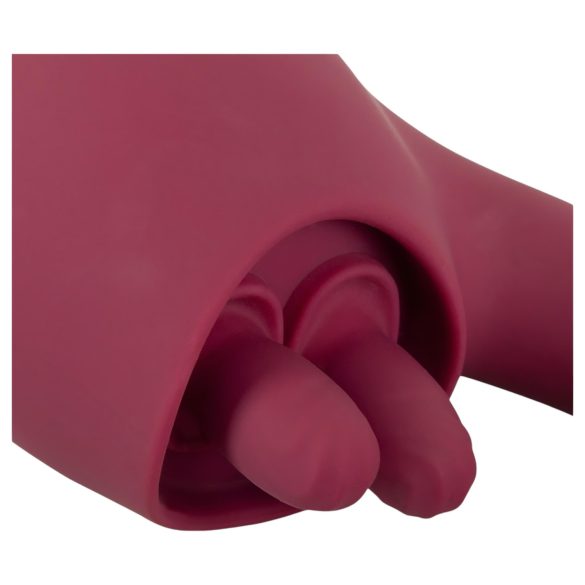 Javida - 2-i-1 tungeformet vibrator (rød)