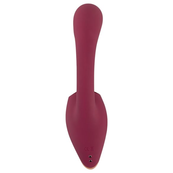 Javida - 2-i-1 tungeformet vibrator (rød)