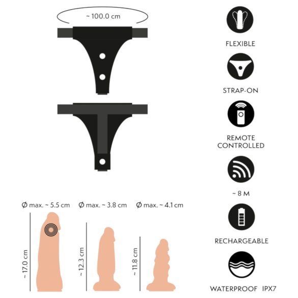 You2Toys - justerbar strap-on sett (natur)