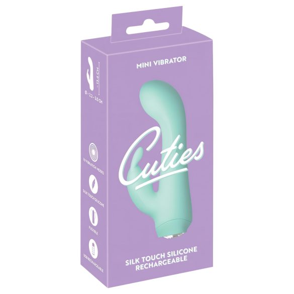 Cuties Mini 4 - oppladbar, vanntett kaninvibrator (grønn)