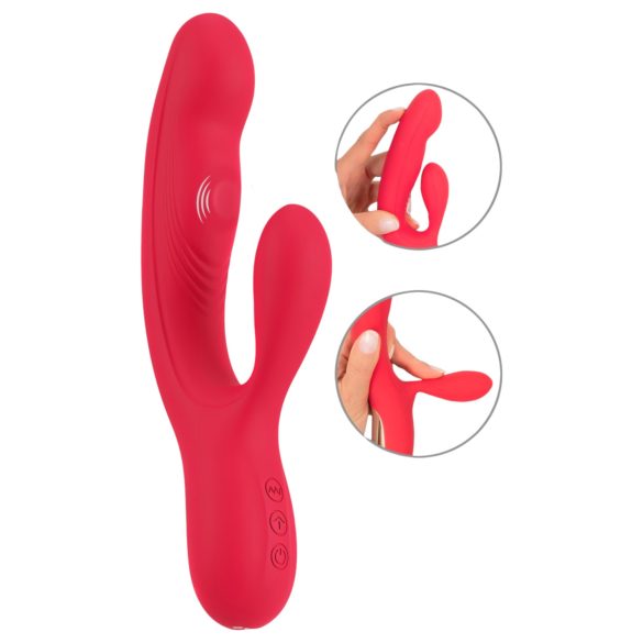 Smile Dunkende Kanin - oppladbar 3-motors vibrator (rød)
