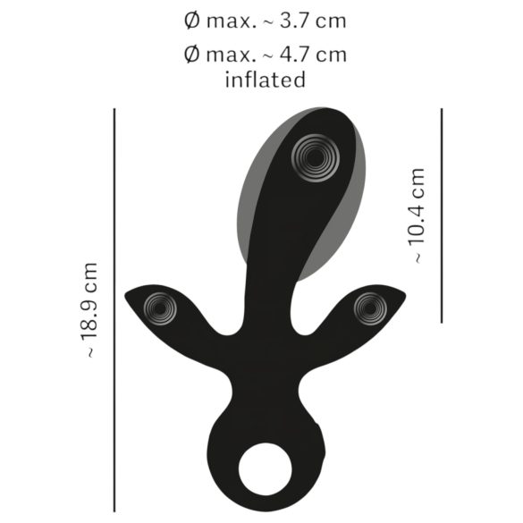 Eternal - oppblåsbar trippel vibrator (svart)