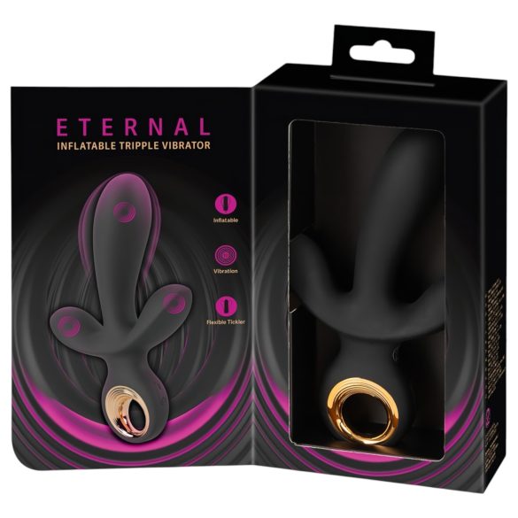 Eternal - oppblåsbar trippel vibrator (svart)