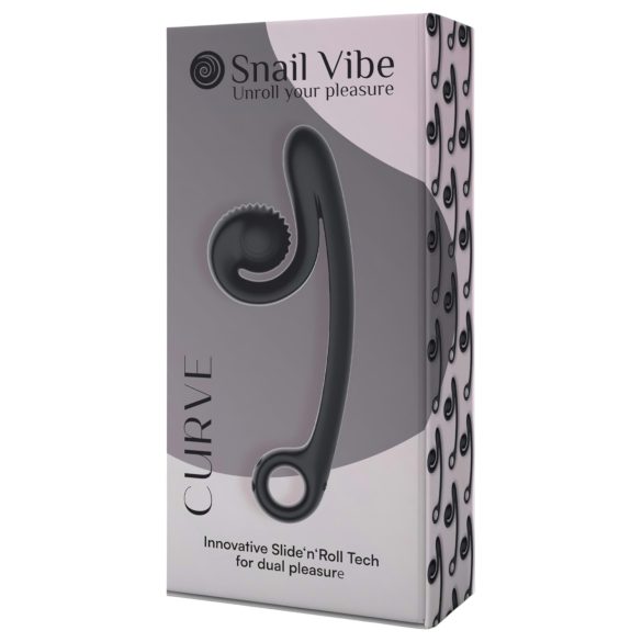 Snail Vibe Curve - 2-i-1 klitorisstimulator og vibrator (svart)