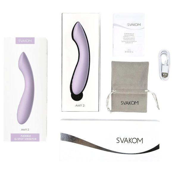 Svakom Amy 2 - oppladbar, vanntett G-punktvibrator (lilla)