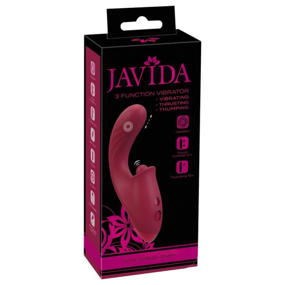 Javida - 3-i-1 tungevibrator (rød)