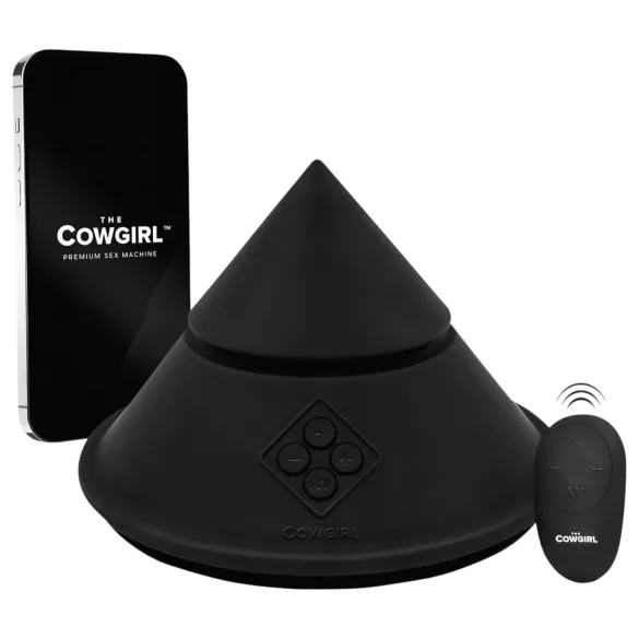 The Cowgirl Cone - app-styrt premium sexmaskin - med 2 utskiftbare tilbehør, 20 vibrasjonsmoduser (svart)