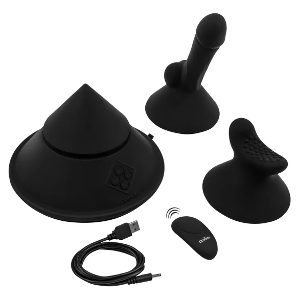 The Cowgirl Cone - app-styrt premium sexmaskin - med 2 utskiftbare tilbehør, 20 vibrasjonsmoduser (svart)