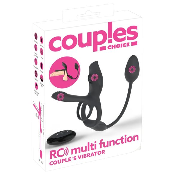 Couples Choice - multifunksjonell vibrasjons penisring (svart)