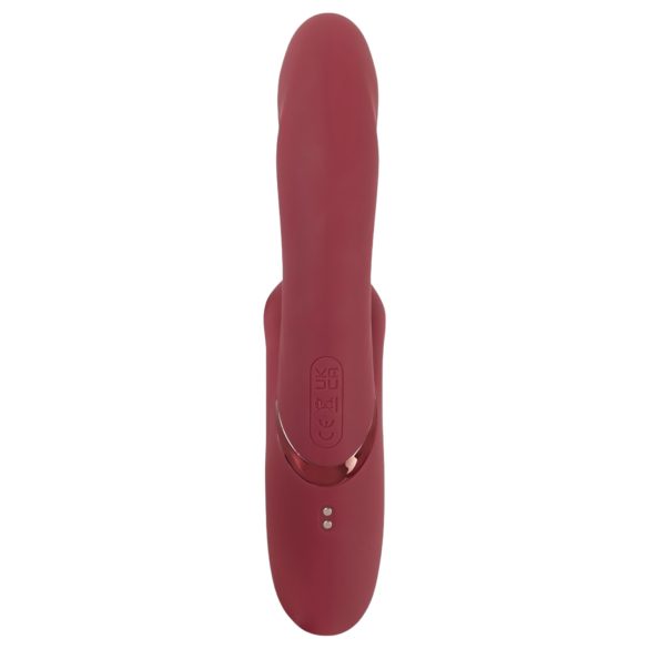 Javida 2-i-1 Rabbit - oppladbar klitorisvibrator (rød)