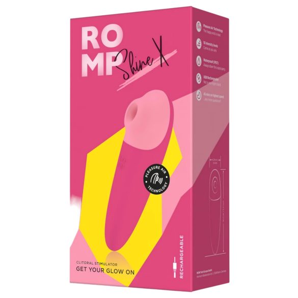 ROMP Shine X - oppladbar lufttrykk-klitorisstimulator (rosa)