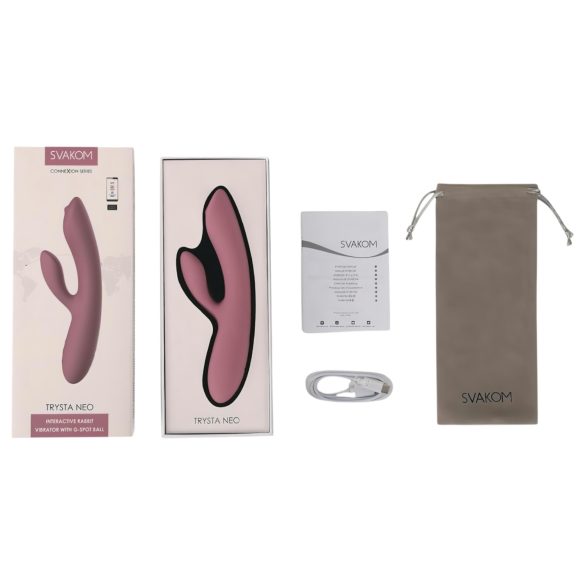 Svakom Trysta Neo – Vibrator med roterende kuler og klitorisstimulator (rosa)