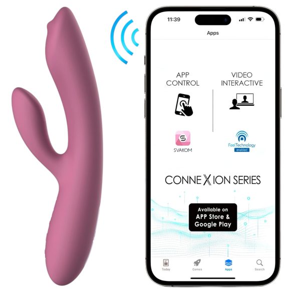 Svakom Trysta Neo – Vibrator med roterende kuler og klitorisstimulator (rosa)