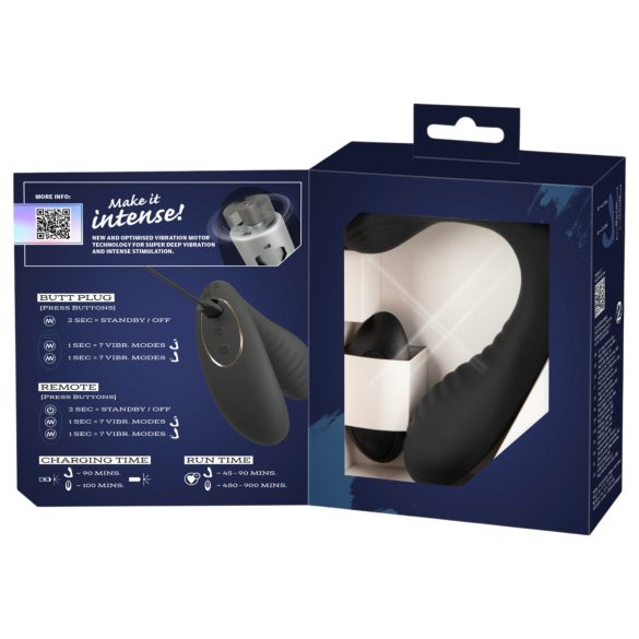Intense - prostatavibrator med fjernkontroll (svart)