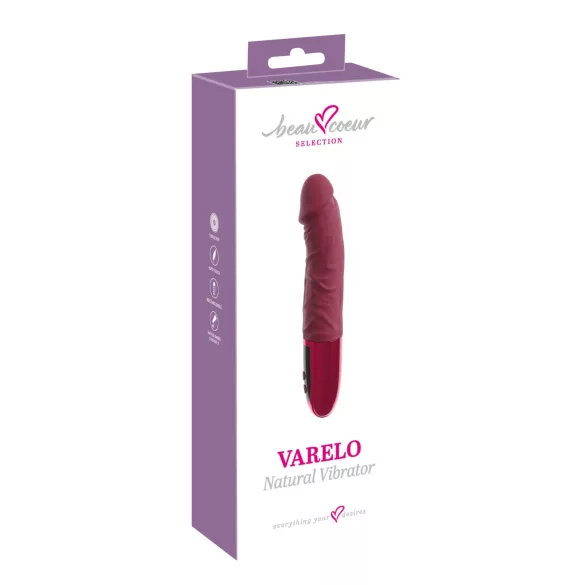 Beau Coeur Varelo - realistisk, oppladbar silikonvibrator (rød)