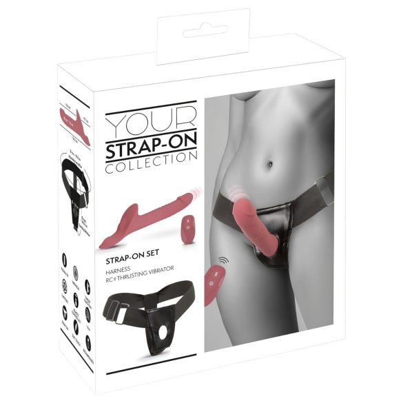 You2Toys - Rødt Strap-On Vibratorsett