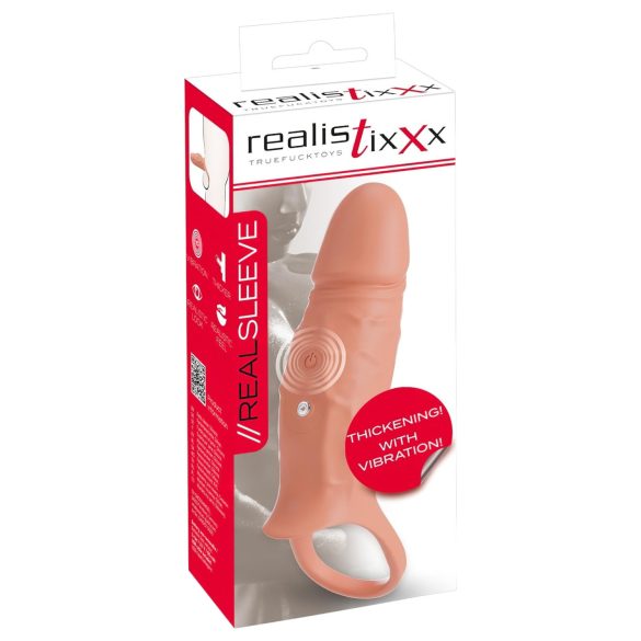 Realistixxx - vibrerende penisring med hylse (nøytral)